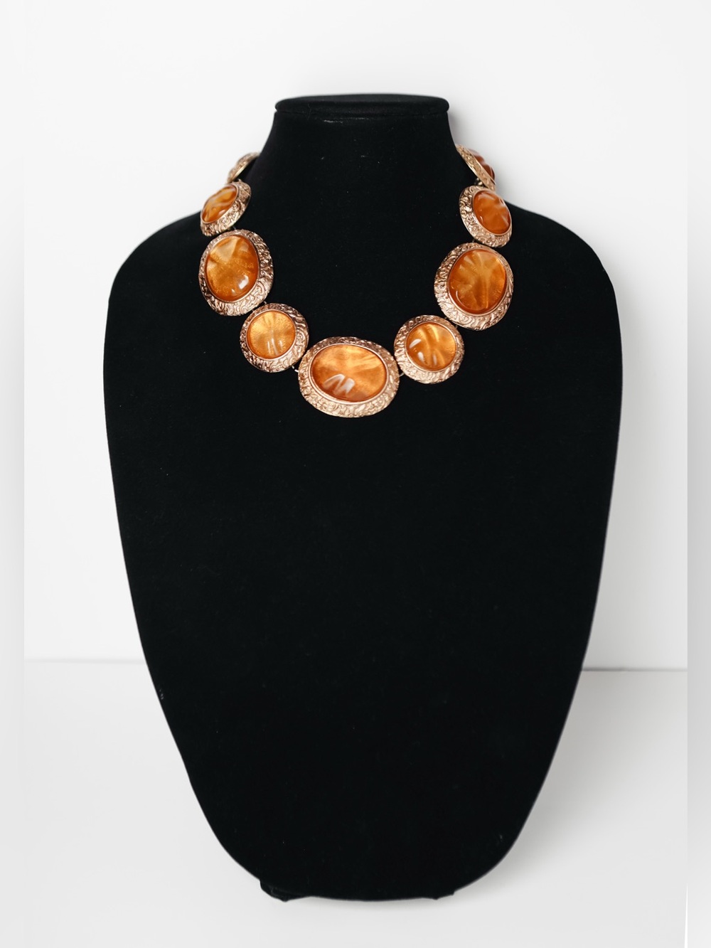 RARE LIMITED EDITION Vintage Yves Saint Laurent (YSL) Byzantine Faux Amber Neckl - Picture 3 of 7